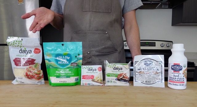 Picture of many vegan cheese options